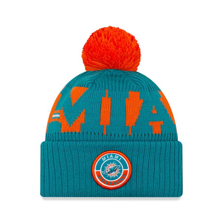 Gorras New Era Beanies Azules - Miami Dolphins On Field Kids 57243MNBG